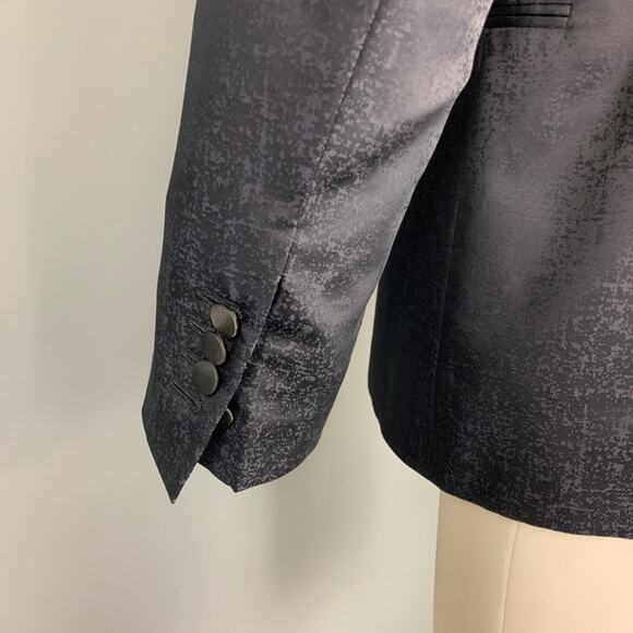 GIORGIO ARMANI Soft Size 38 Black Marbled Wool / Silk Peak Lapel Sport Coat - Picture 5 of 7